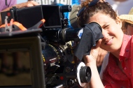 Manuela Moreno, tras la cámara durante el rodaje.